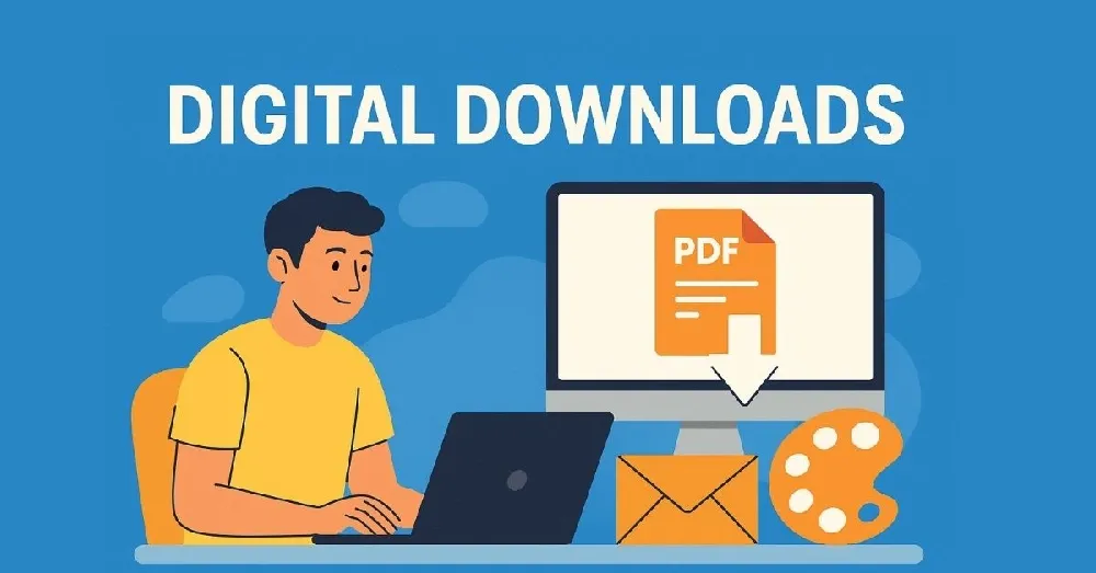 Digital download concept illustration